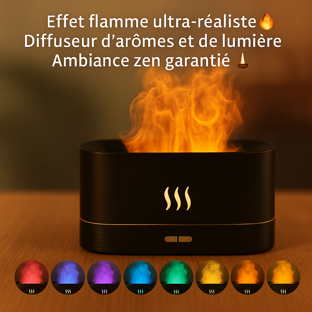 Diffuseur de Flamme LED – Ambiance Relaxante & Aromathérapie FlameZen™